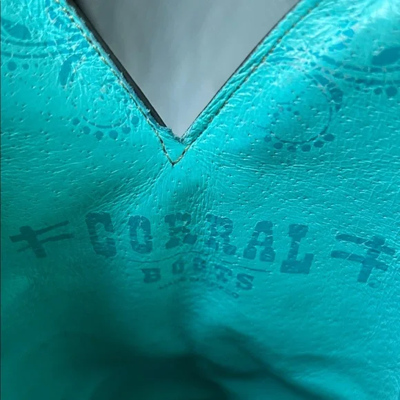 Corral Brown and Turquoise Western Cowboy Boots - Picture 2 of 8